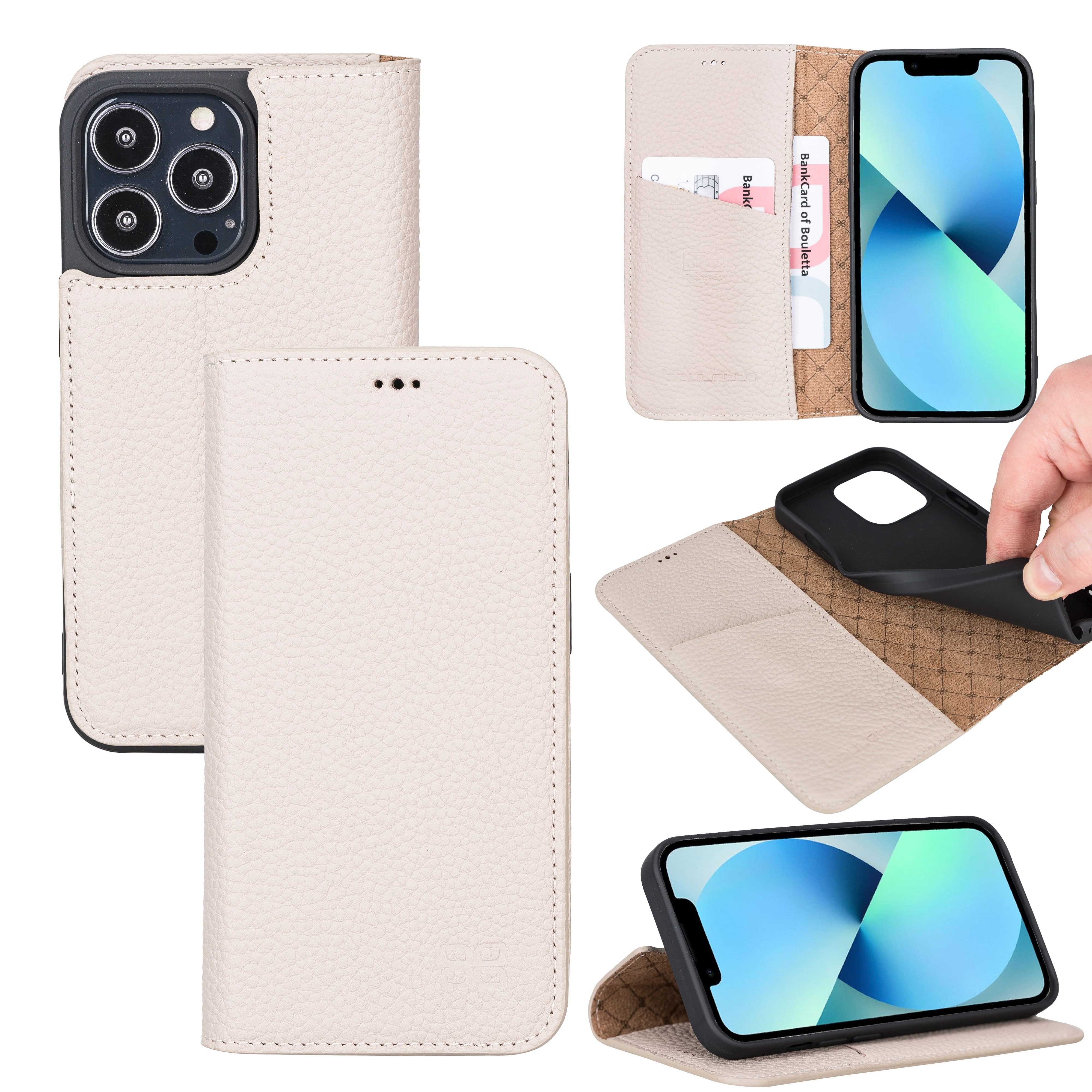 iPhone 13 Pro Max Bouletta Brooks Leder Slim Etui Sand