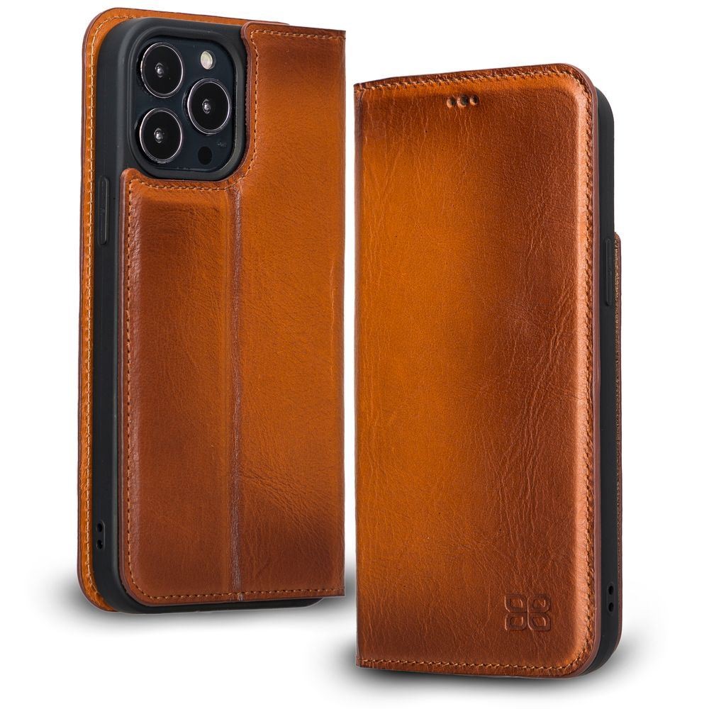 iPhone 13 Pro Max Bouletta Brooks Leder Slim Etui Tan