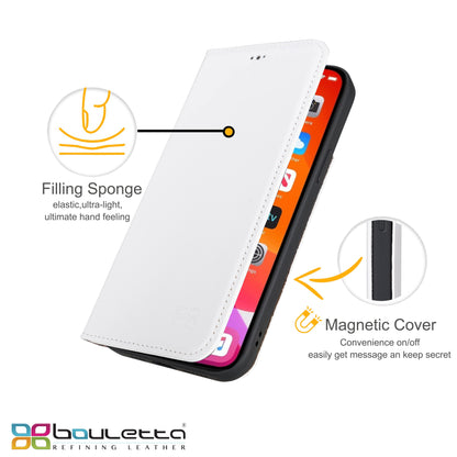 iPhone 13 Pro Max Bouletta Brooks Leder Slim Etui Weiss
