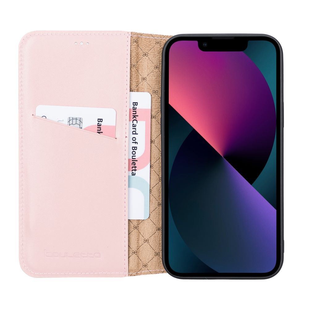 iPhone 13 Pro  Bouletta Brooks Leder Slim Etui Rosa