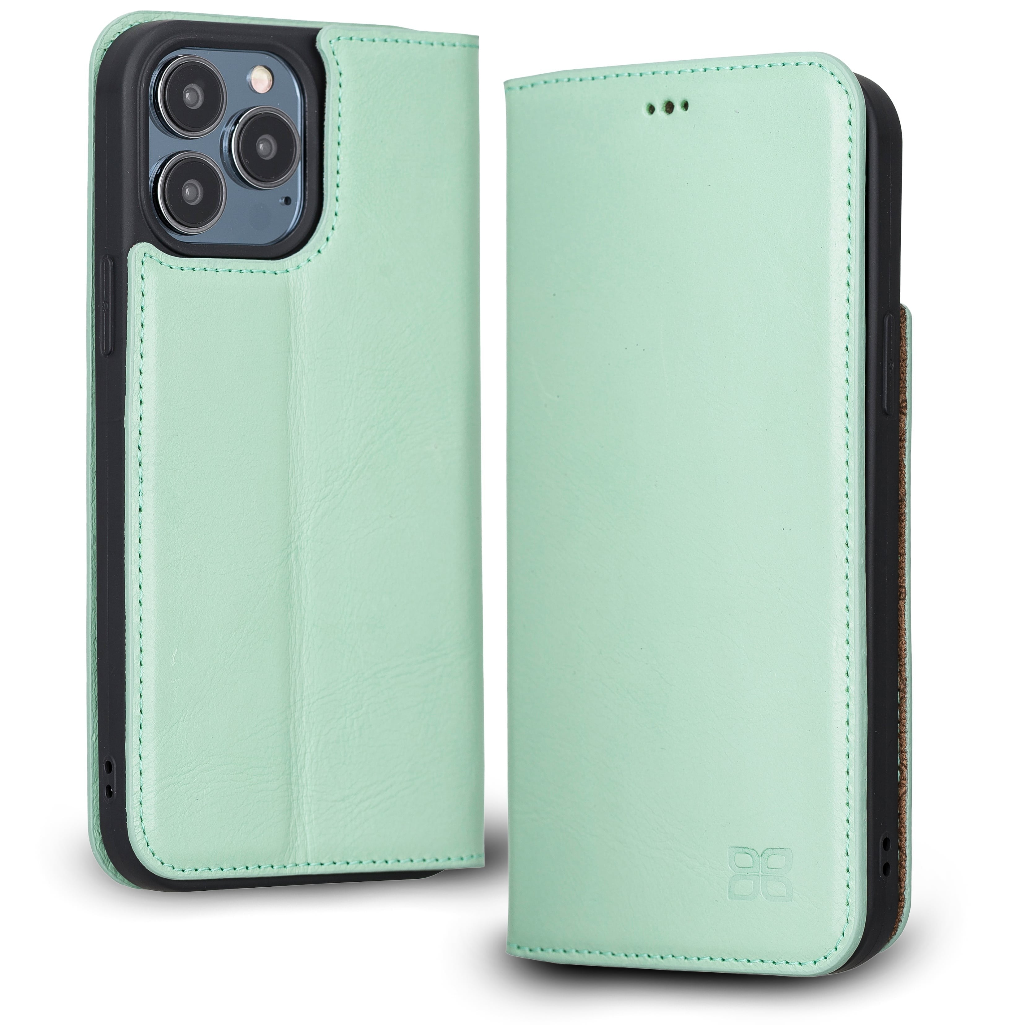 iPhone 13 Pro Bouletta Brooks Leder Slim Etui Grün