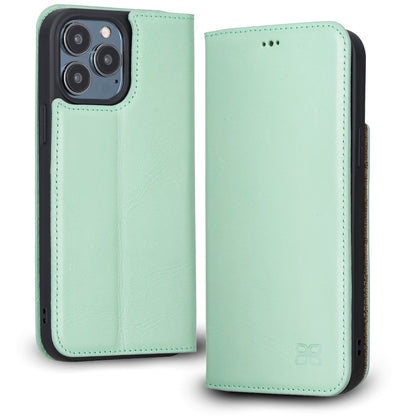 iPhone 13 Pro Bouletta Brooks Leder Slim Etui Grün