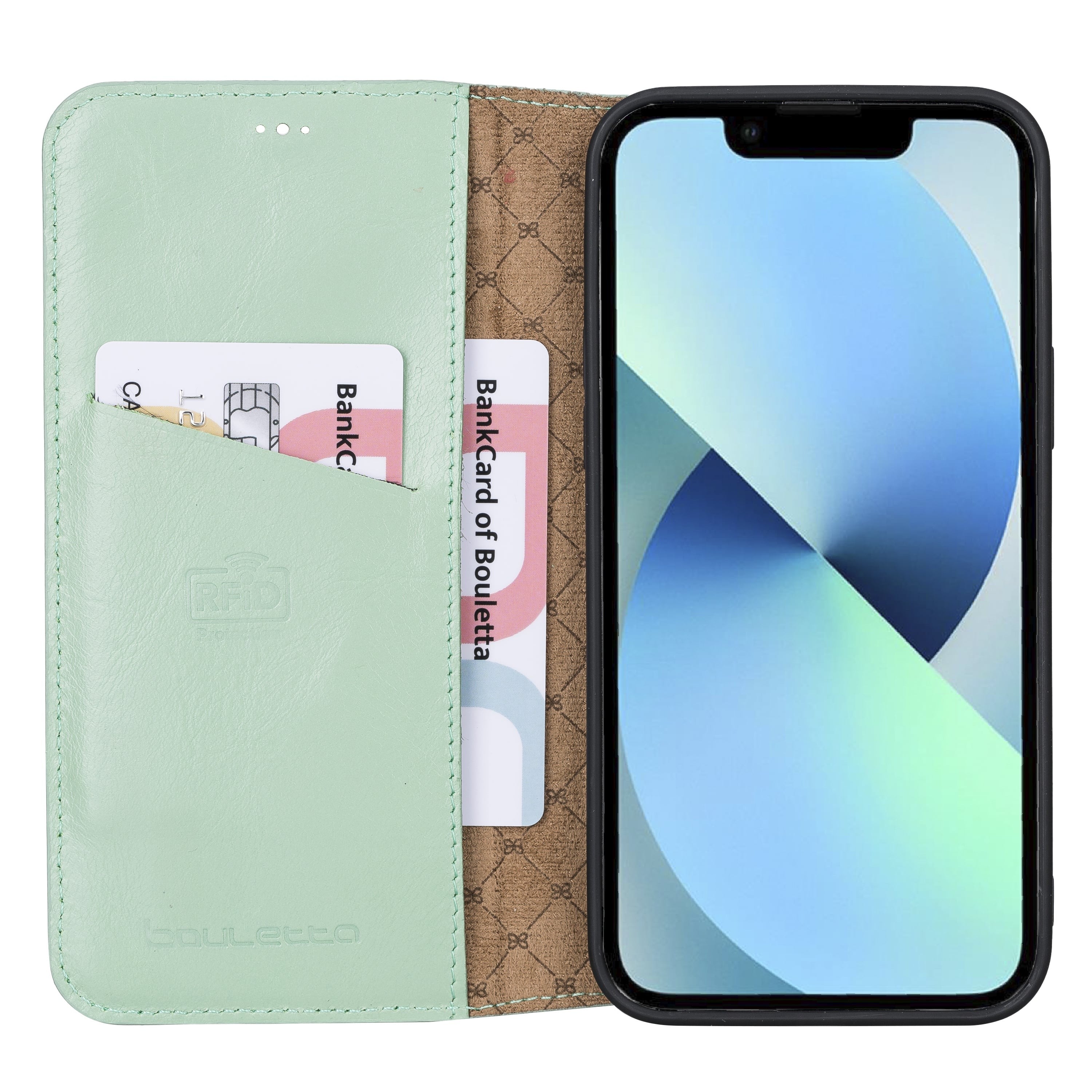 iPhone 13 Pro Bouletta Brooks Leder Slim Etui Grün