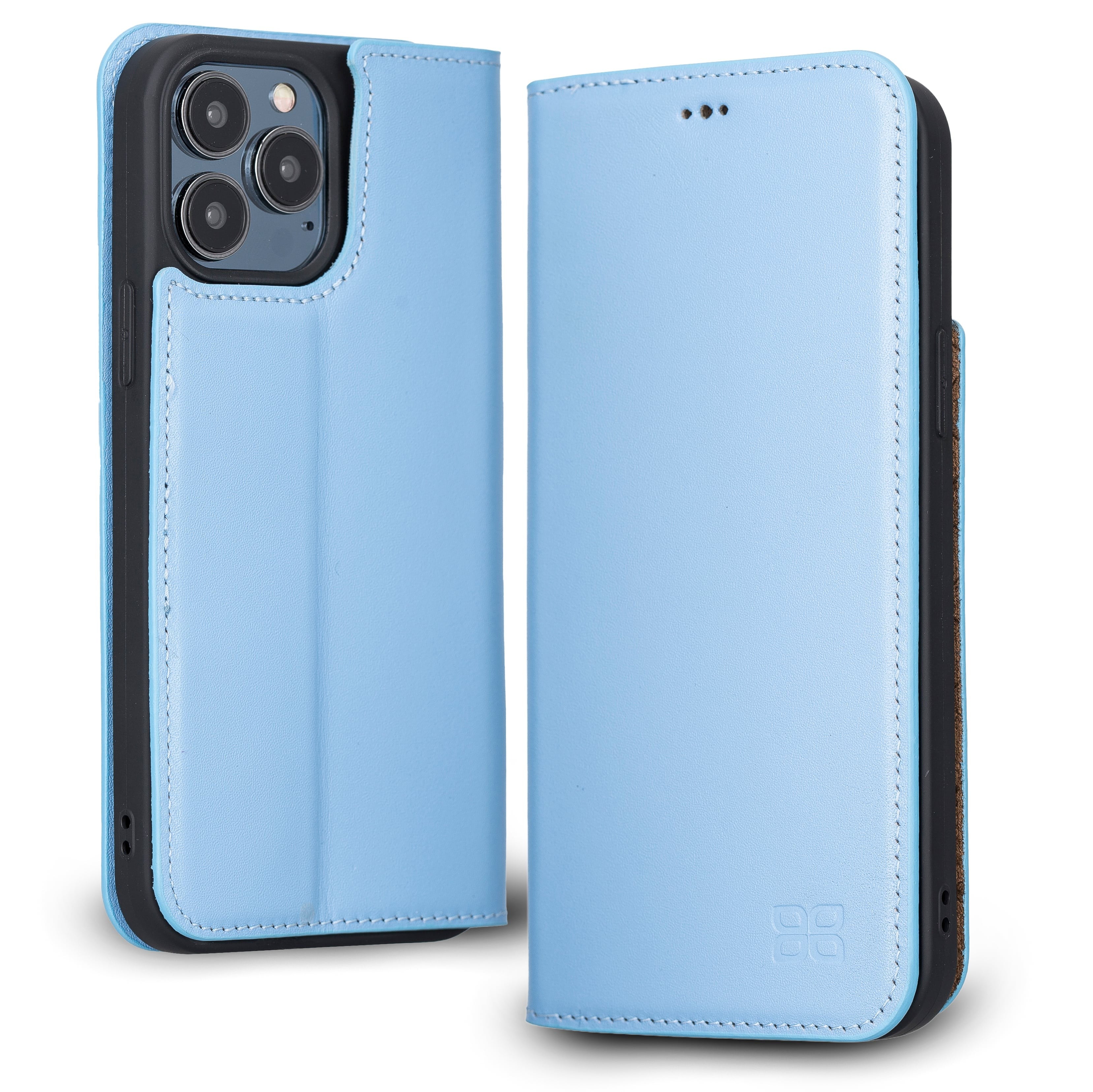 iPhone 13 Pro Bouletta Brooks Leder Slim Etui Himmelblau