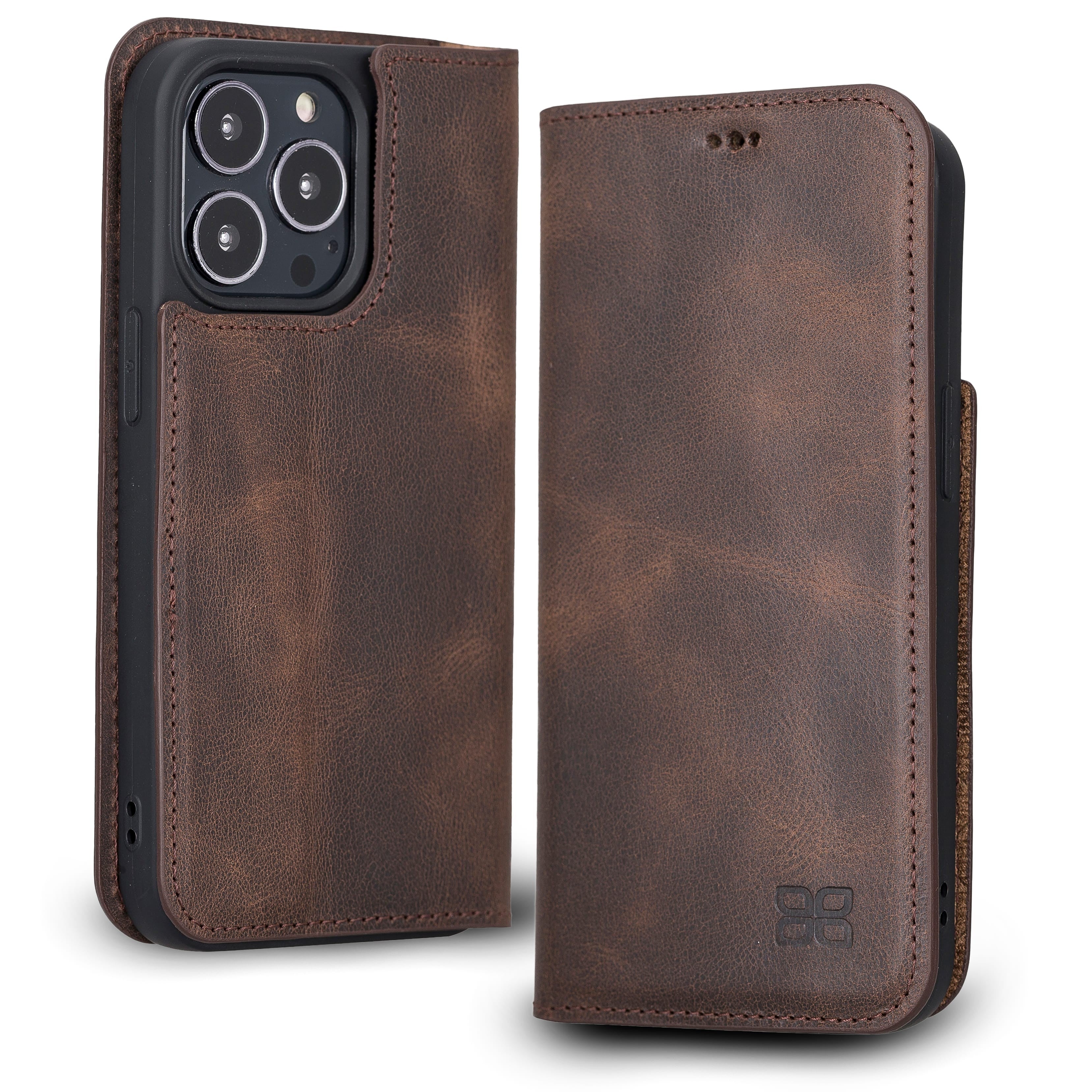 iPhone 13 Pro Bouletta Brooks Leder Slim Etui Braun