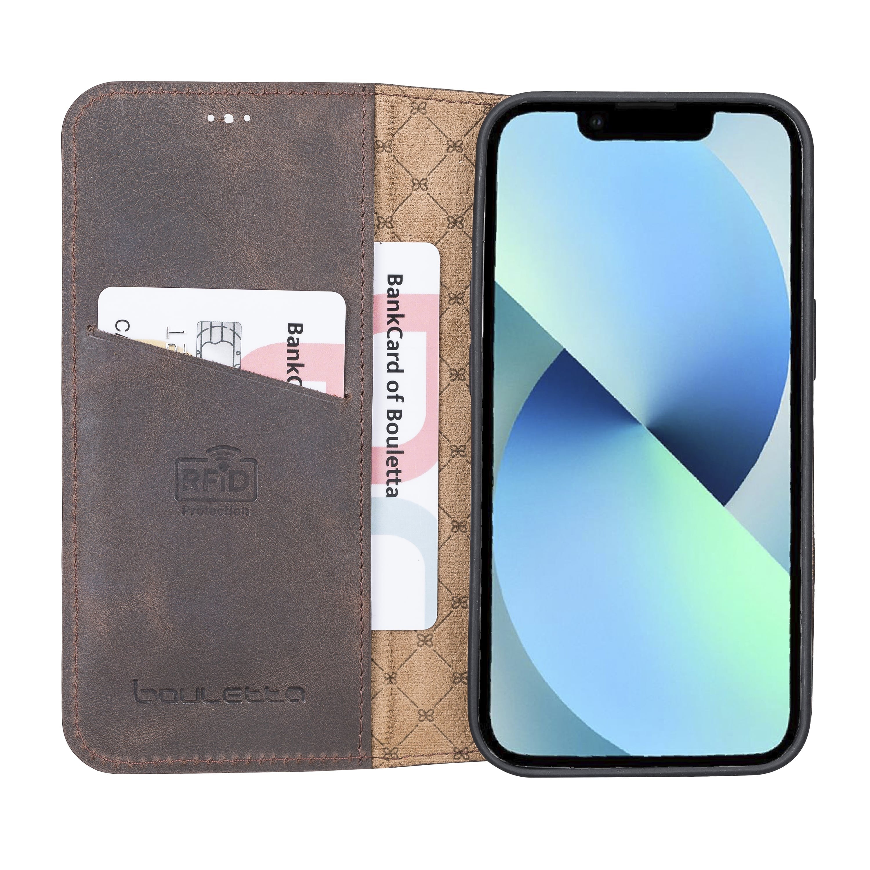 iPhone 13 Pro Bouletta Brooks Leder Slim Etui Braun