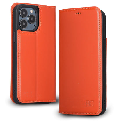 iPhone 13 Pro Bouletta Brooks Leder Slim Etui Orange