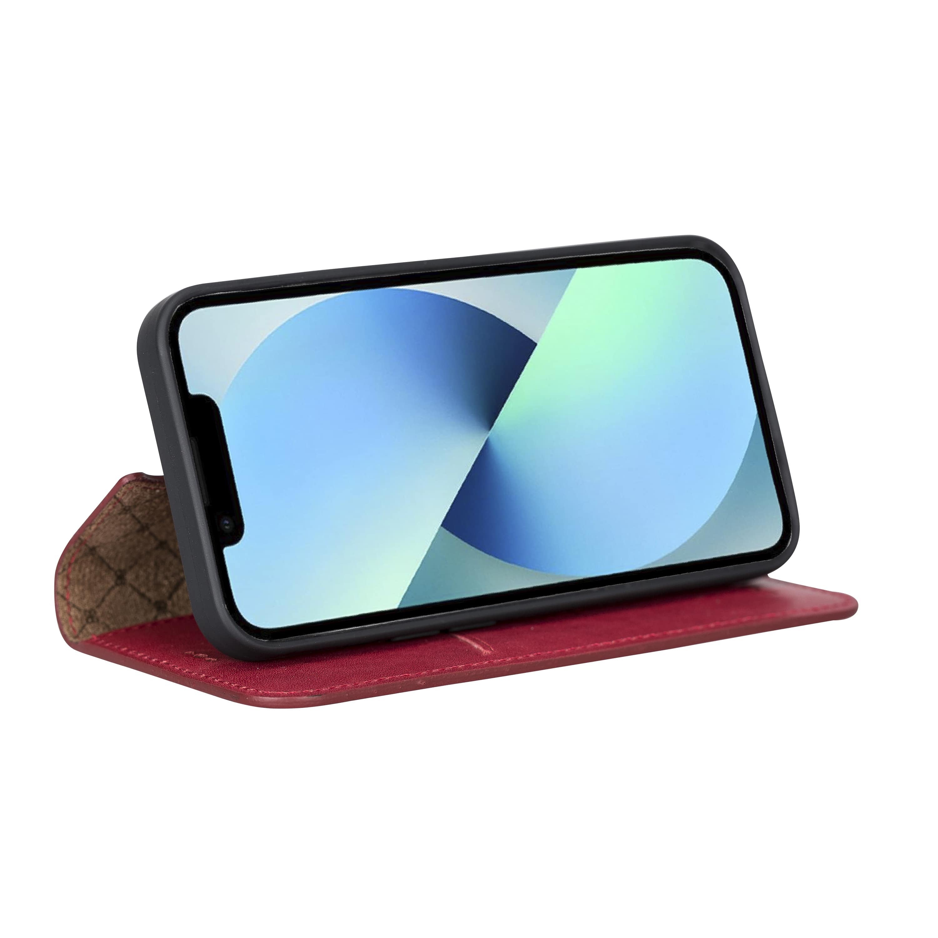 iPhone 13 Pro Bouletta Brooks Leder Slim Etui Rot