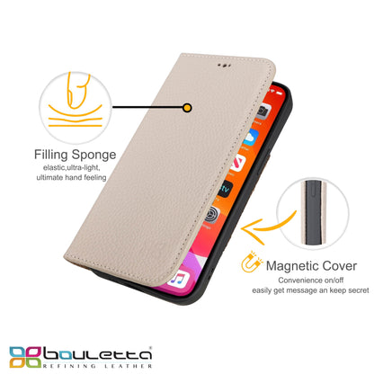 iPhone 13 Pro Bouletta Brooks Leder Slim Etui Sand