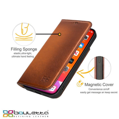 iPhone 13 Pro Bouletta Brooks Leder Slim Etui Tan