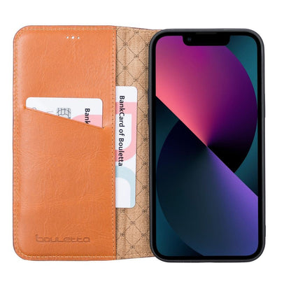iPhone 13 Pro Bouletta Brooks Leder Slim Etui Tan
