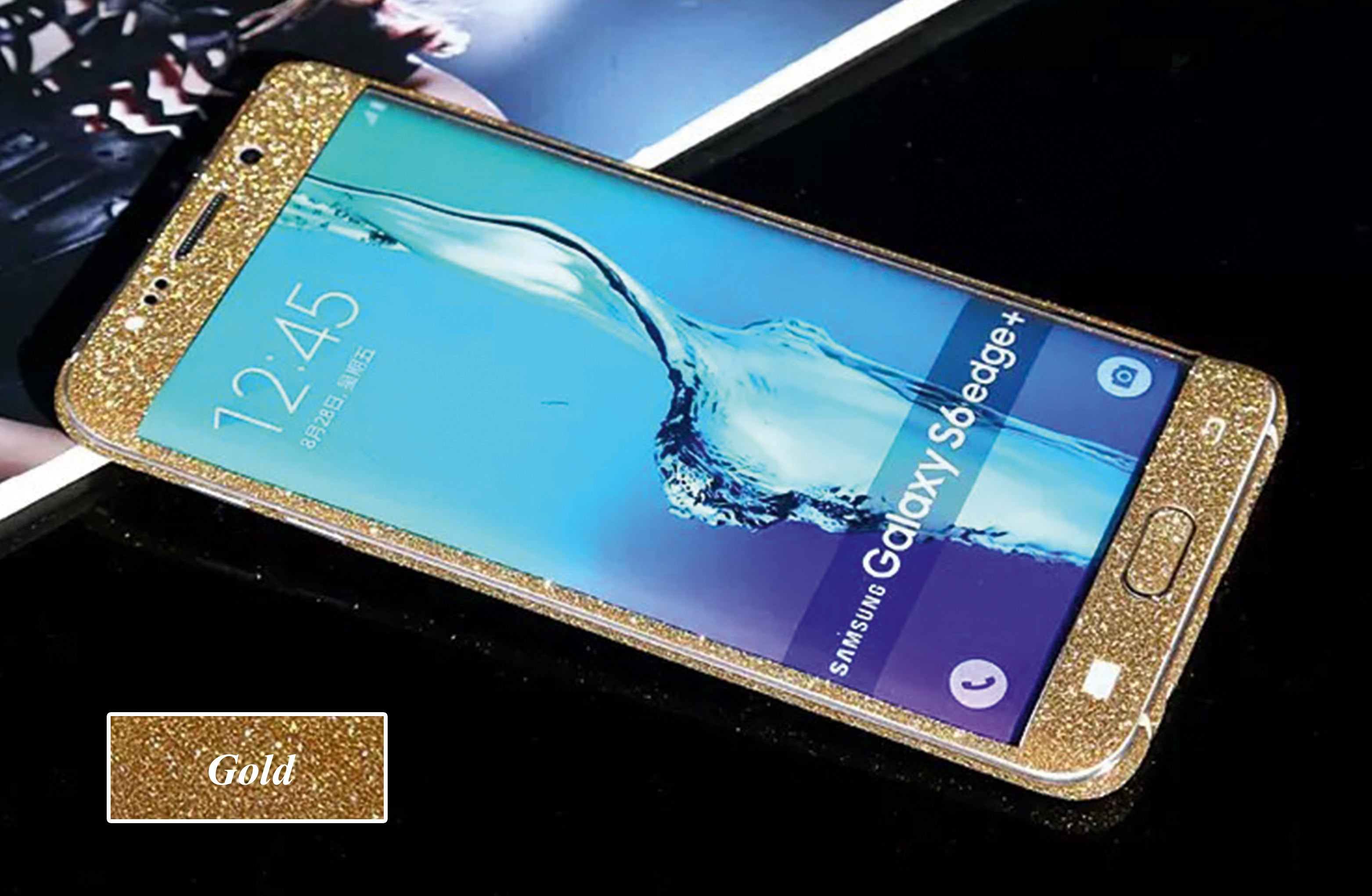 Samsung s6 Edge Plus Gold Bling Aufkleber Folie Sticker Skin