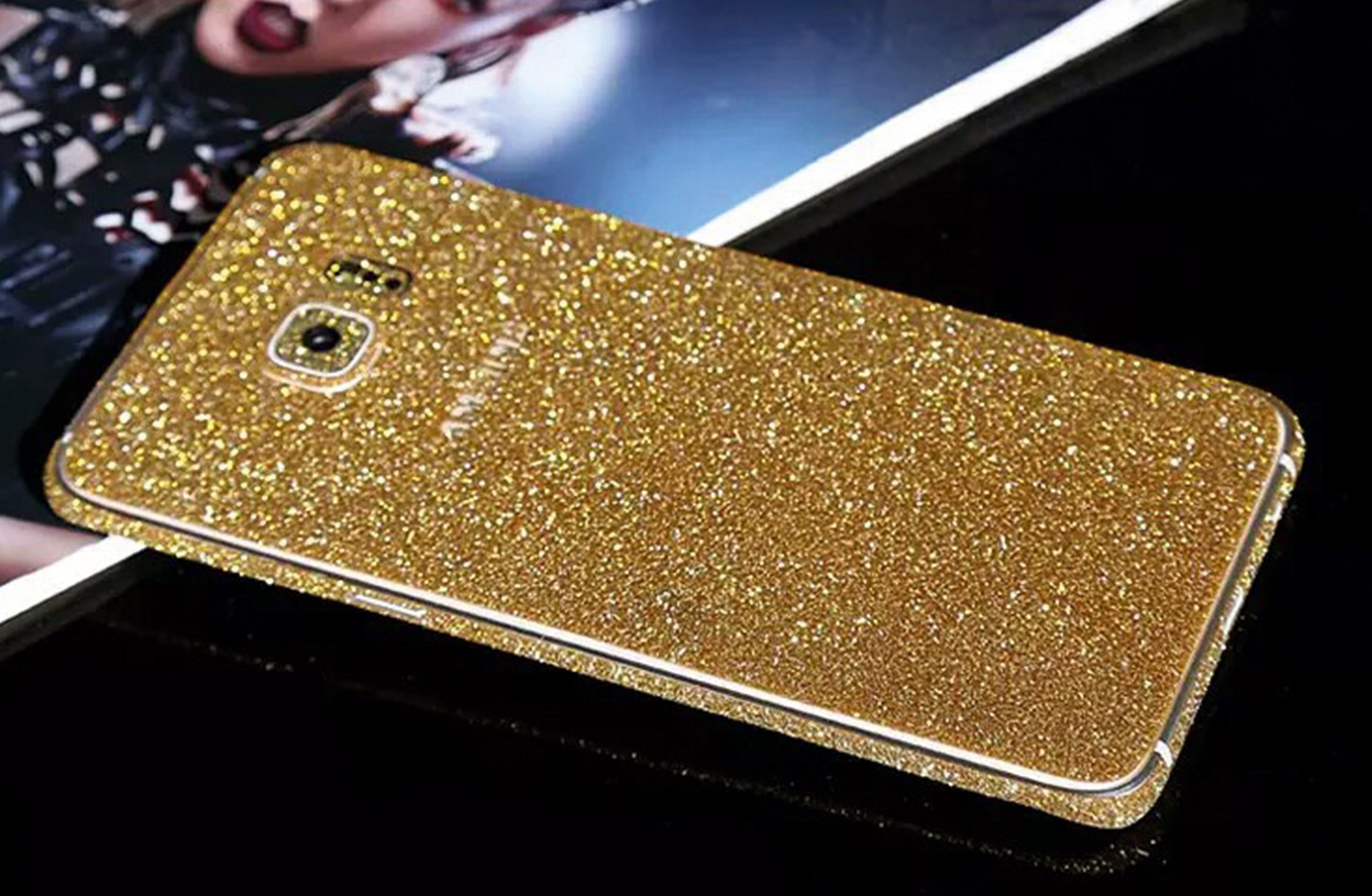 Samsung s6 Edge Plus Gold Bling Aufkleber Folie Sticker Skin