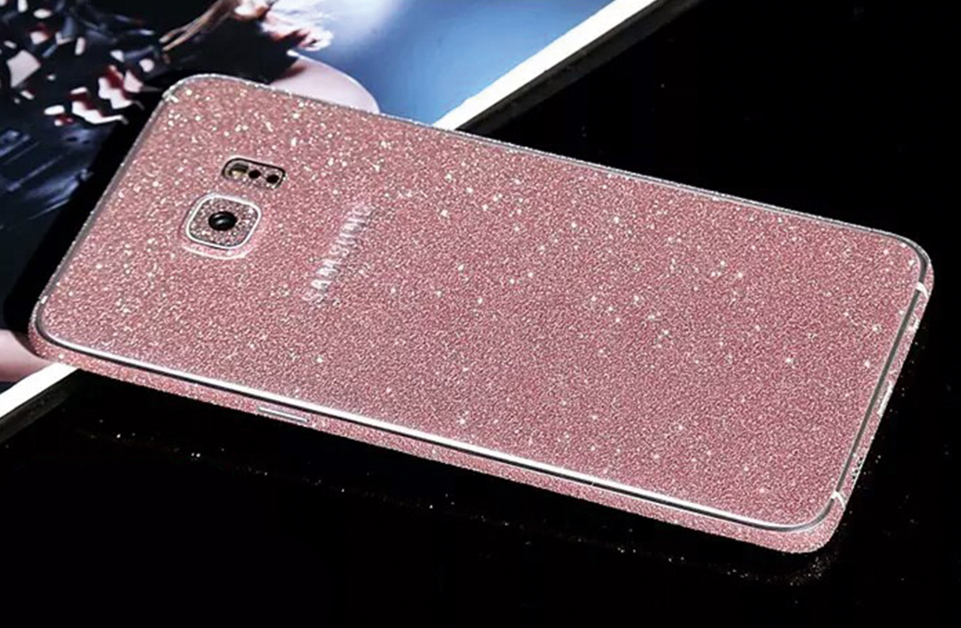 Samsung s6 Edge Plus Rosa Bling Aufkleber Folie Sticker Skin