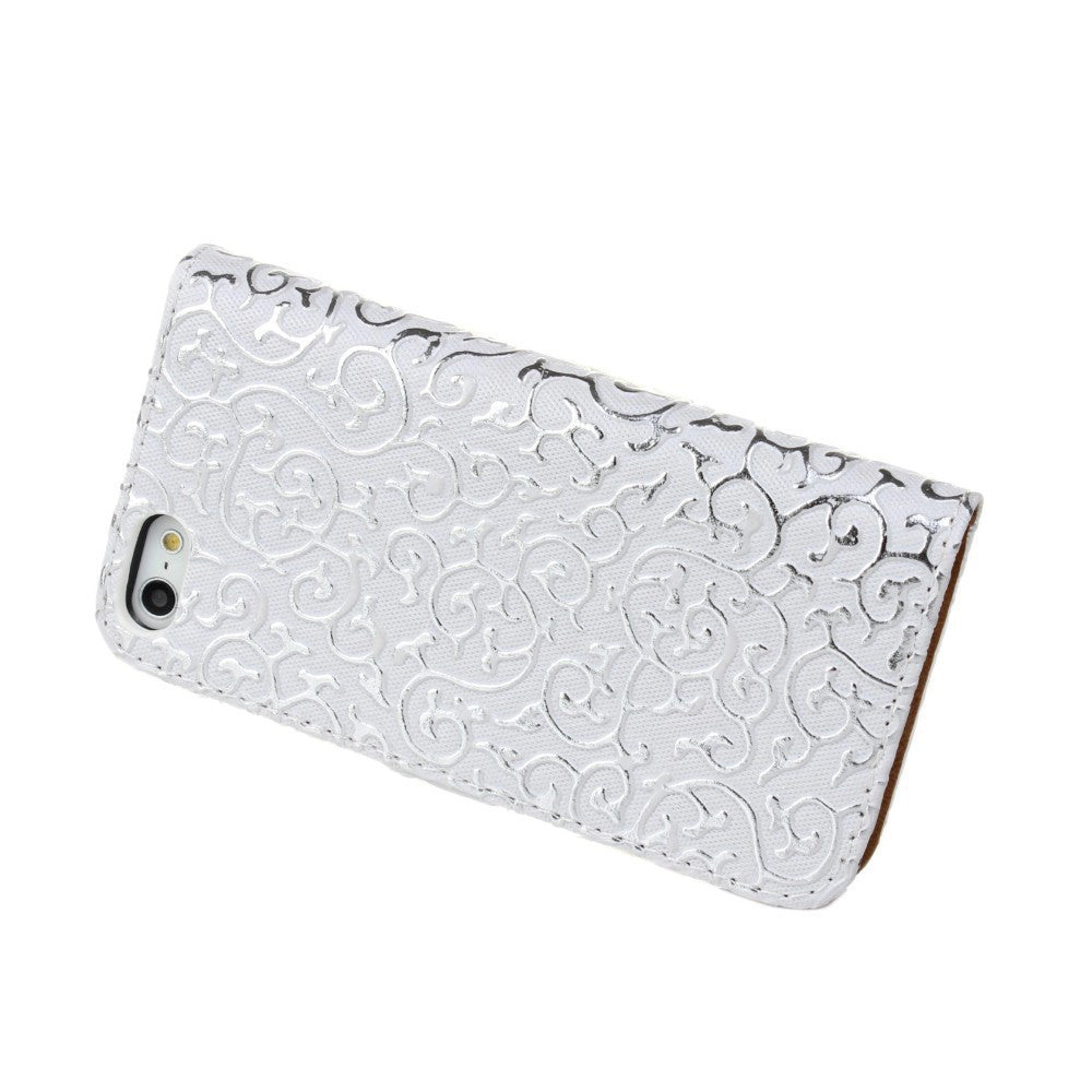 Weiss Edel Flip Case Tasche Kreditkartefach iPhone 6+ 6S+