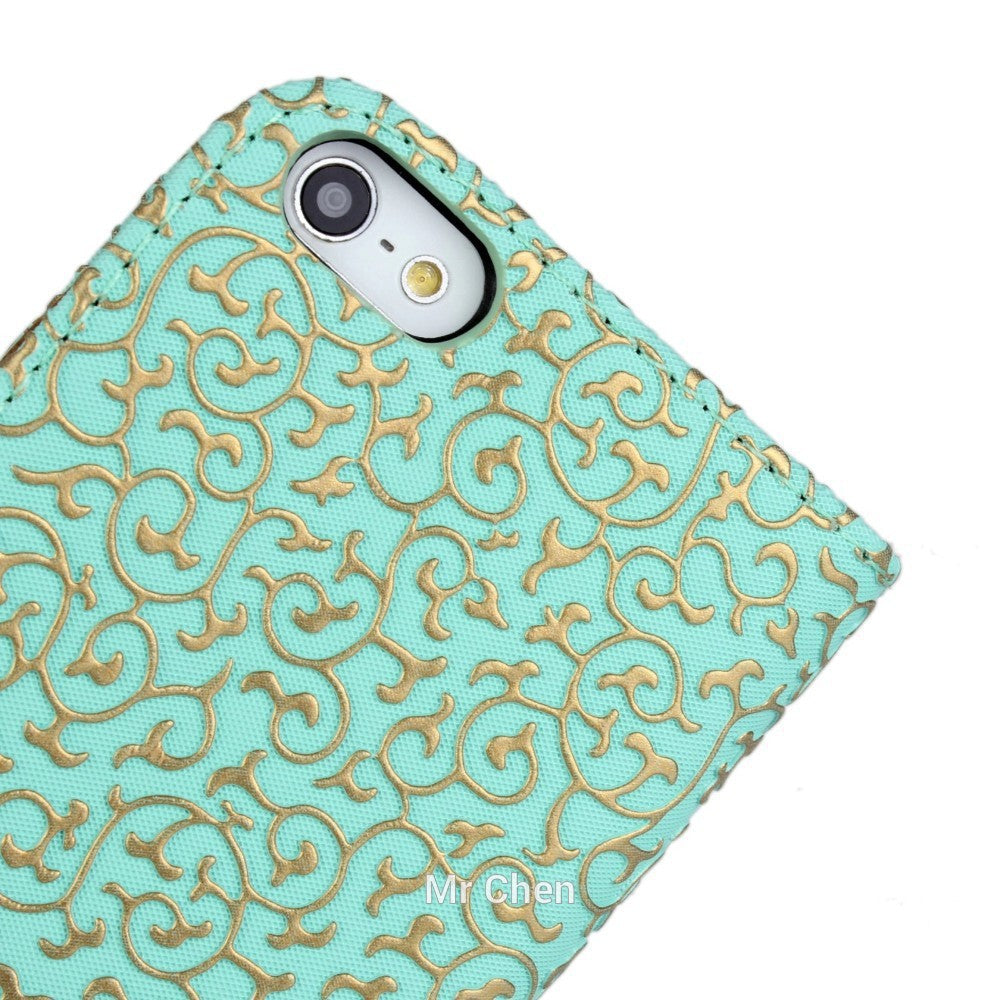 Grün Edel Flip Case Kreditkartefach iPhone 6+ 6S+