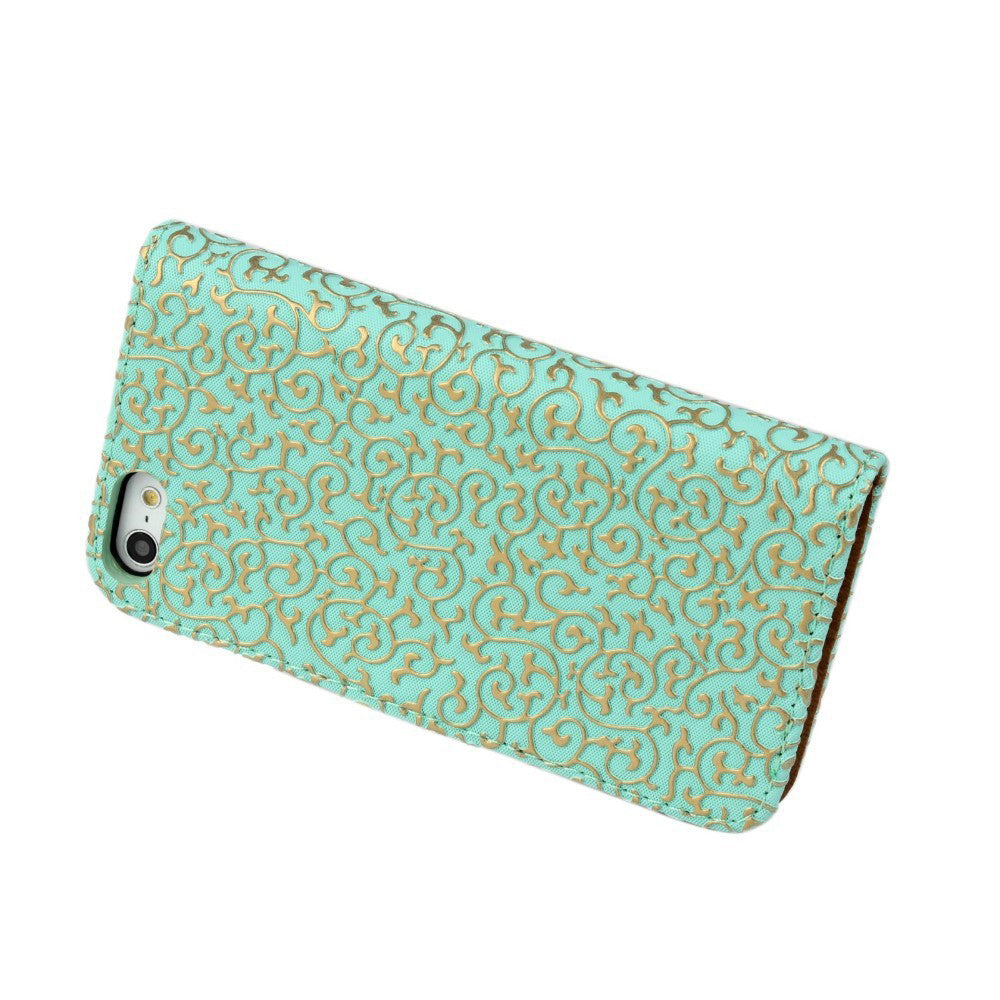 Grün Edel Flip Case Kreditkartefach iPhone 6 und 6S