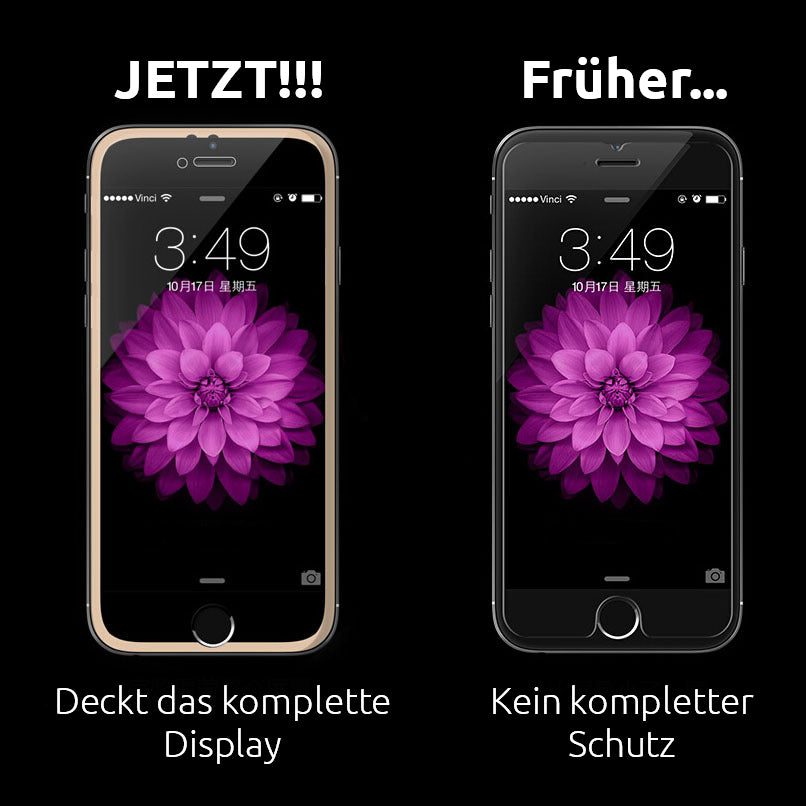 Rosa Panzer Schutzfolie Alu-Rand iPhone 6+ 6s+