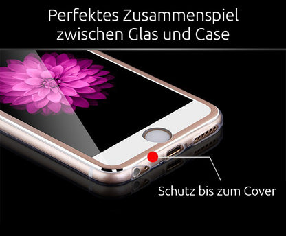 Schwarz Panzer Schutzfolie mit Alu-Rand iPhone 6+ 6s+