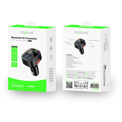Rixus RXBT28, Auto FM Bluetooth Transmitter Schwarz