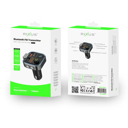 Rixus RXBT30 Auto FM Bluetooth Transmitter – Schwarz