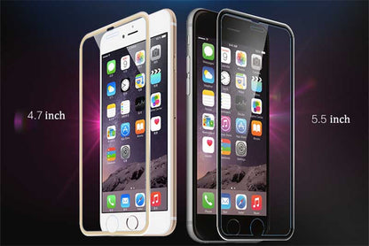 Gold 9H Panzer Schutzfolie Alu-Rand iPhone 6+ 6s Plus