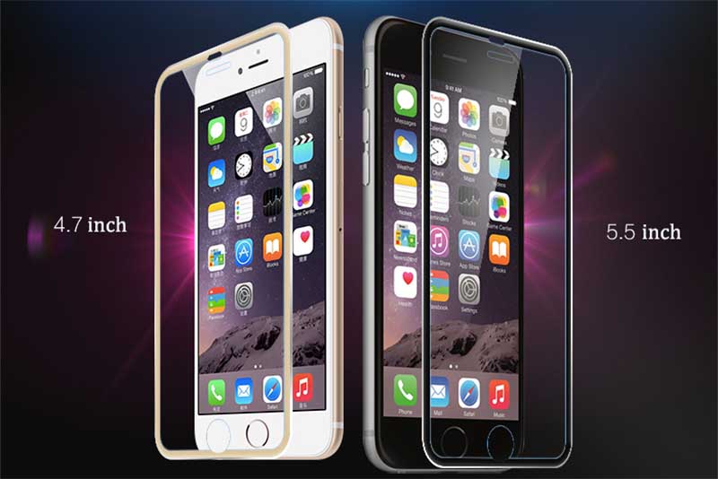 Gold 9H Panzer Schutzfolie Alu-Rand iPhone 6+ 6s Plus