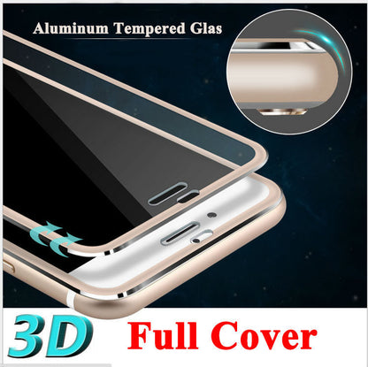 Gold 9H Panzer Schutzfolie Alu-Rand iPhone 6+ 6s Plus