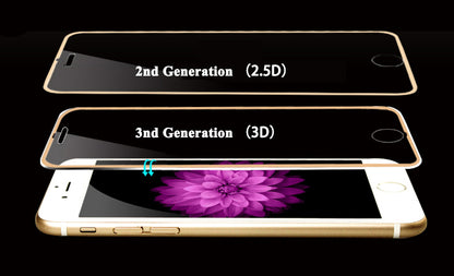 Gold 9H Panzer Schutzfolie Alu-Rand iPhone 6+ 6s Plus