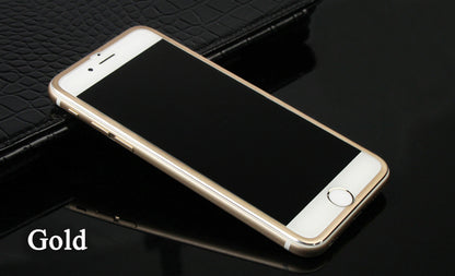 Gold 9H Panzer Schutzfolie Alu-Rand iPhone 6+ 6s Plus