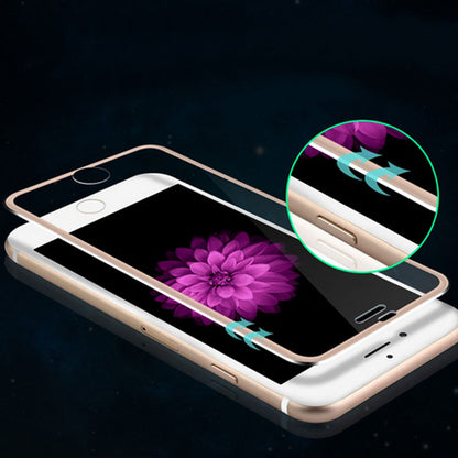Gold 9H Panzer Schutzfolie Alu-Rand iPhone 6+ 6s Plus