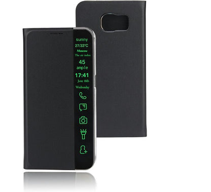Schwarz Flip Tasche mit Nachrichten Fenster Galaxy S6