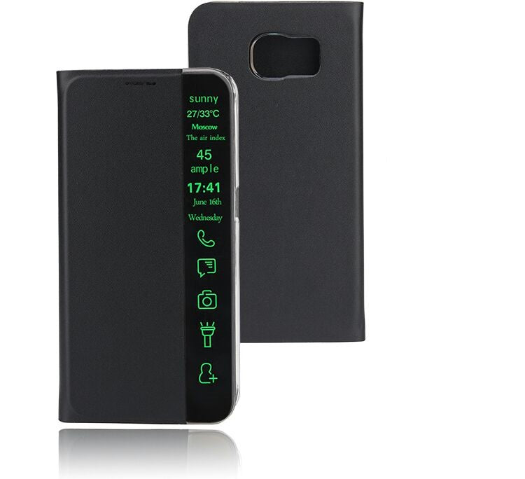 Schwarz Flip Tasche mit Nachrichten Fenster Galaxy S6