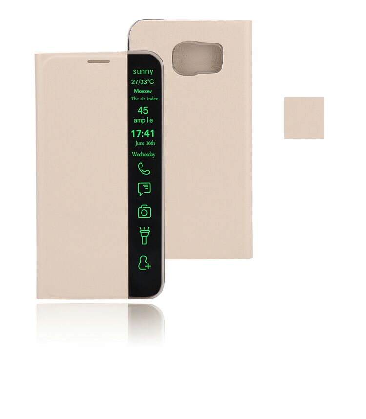 Gold Flip Tasche mit Nachrichten Fenster Galaxy S6