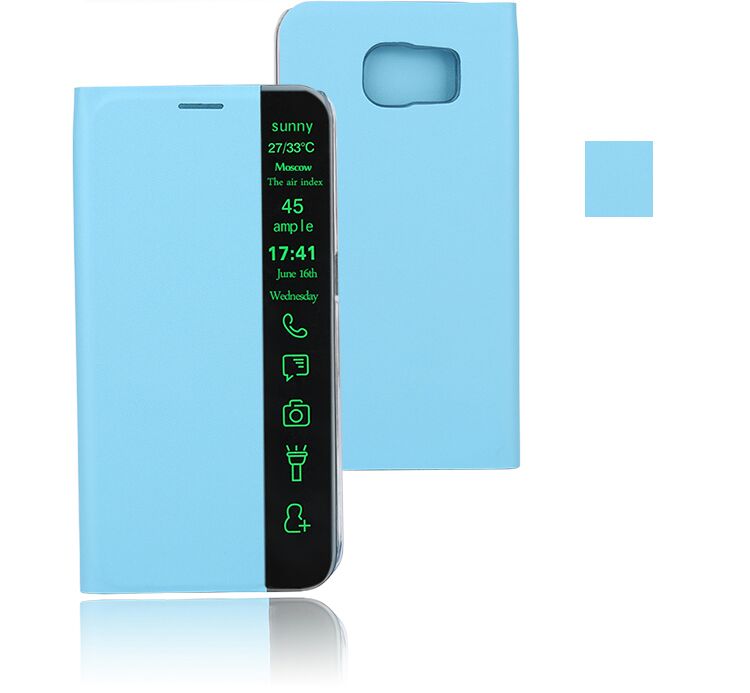 Blau Flip Tasche mit Nachrichten Fenster Galaxy S6