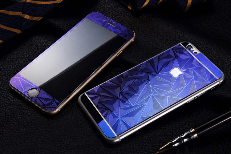 Blau Luxus 3D Panzer Glas Folie iPhone 6 Plus/6s Plus