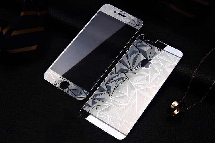 Silber Luxus 3D Panzer Glas Folie iPhone 6 Plus/6s Plus