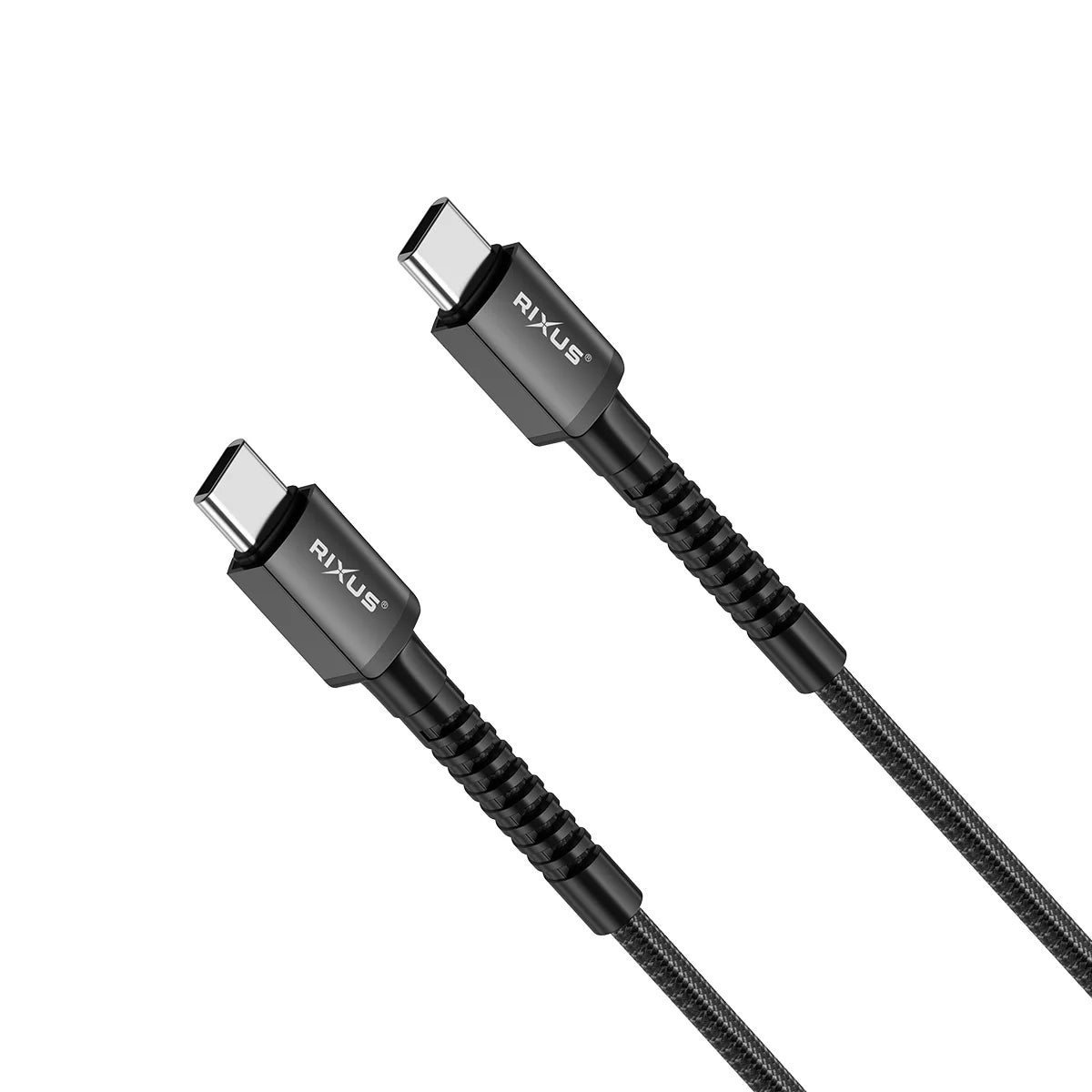 Rixus RXU71C Nylon Geflochtenes USB-C zu USB-C Kabel (120cm, 60W) – Schnellladen &amp; Datenübertragung - Phonebazaar