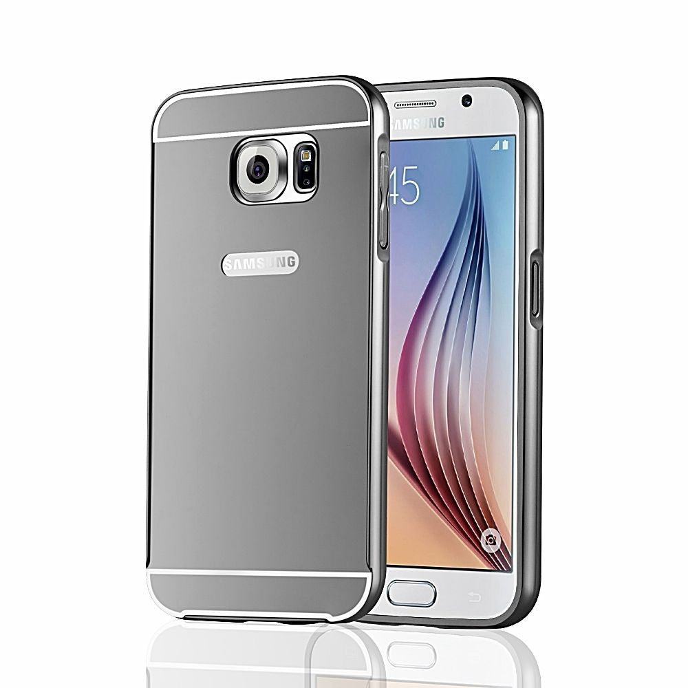 Galaxy S6 Schwarz LUXUS Aluminium Spiegel Bumper