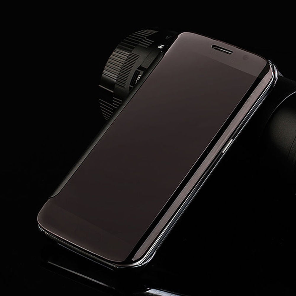 Schwarz Flip View Spiegel Case Galaxy S7 Edge