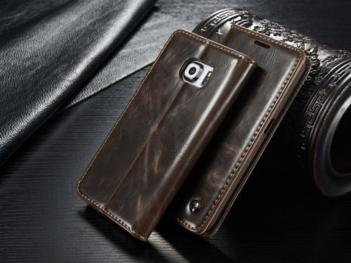 Galaxy S7 Luxus Wallet Leder BookCase Etui