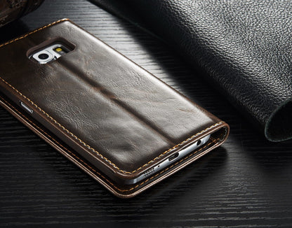 Galaxy S7 Luxus Wallet Leder BookCase Etui