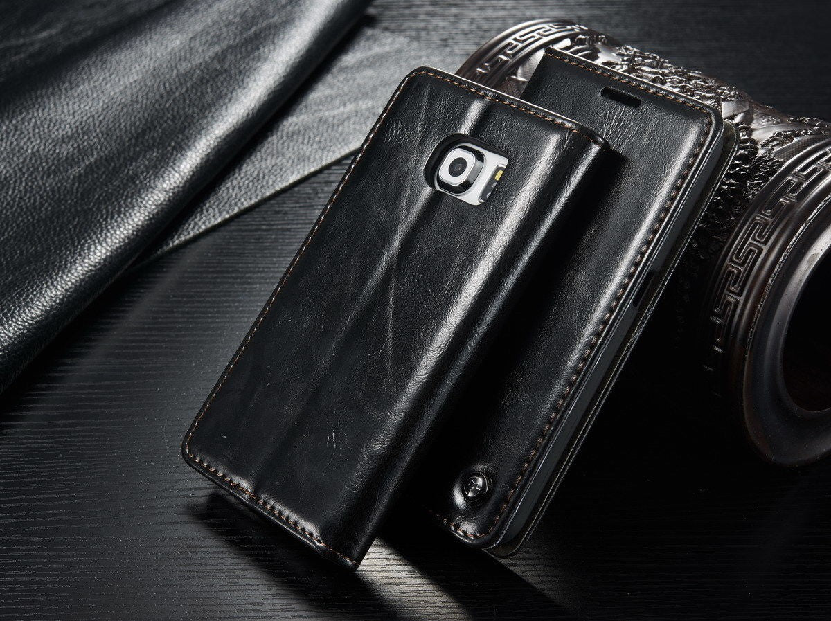 Galaxy S7 Luxus Wallet Leder BookCase Etui