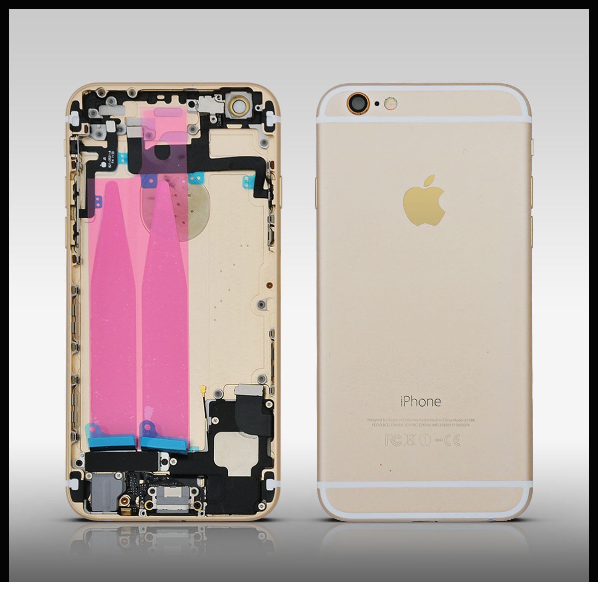 iPhone 6 Backcover Middle Frame Akkudeckel Gold (Vormontiert!)
