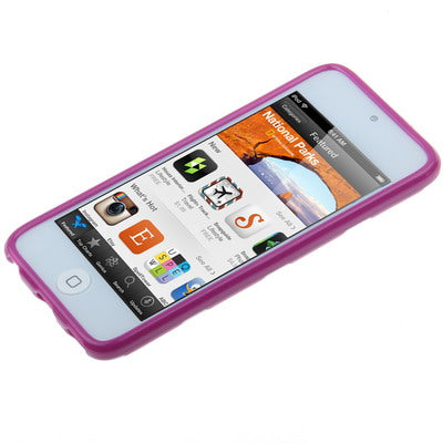 Lila Weiss gepunktet TPU Gel Schutzhülle iPod Touch 5 G