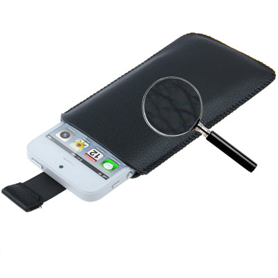 Schwarz Leder Beutel Etui iPhone 5 / 5S / SE