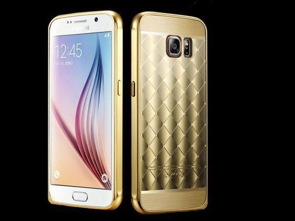 Gold LUXUS Aluminium Spiegel Bumper Galaxy S6 Edge