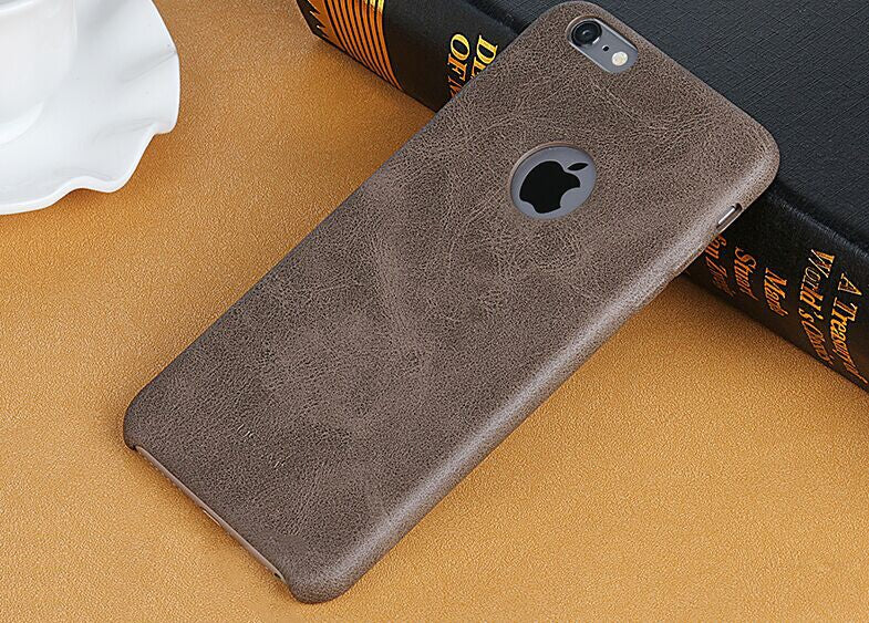 Dünnes Edle Kunstleder PU Hülle iPhone SE Braun
