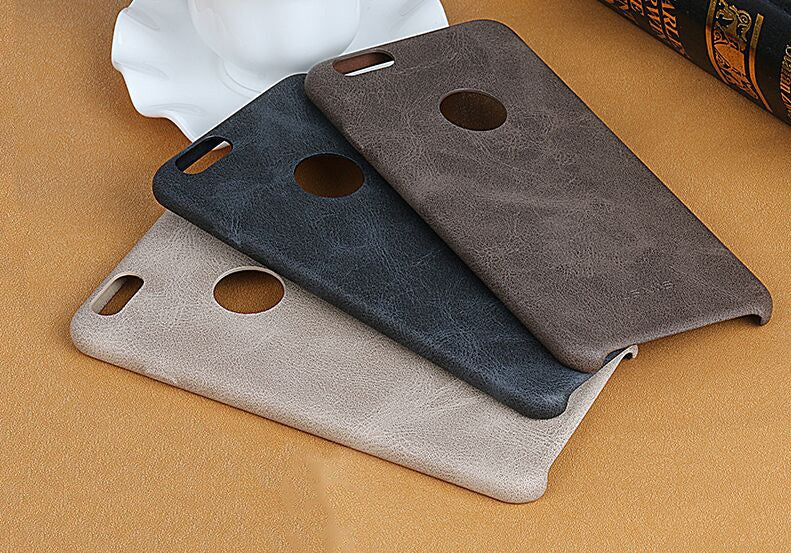 Dünnes Edle Kunstleder PU Hülle iPhone SE Beige