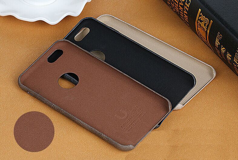 Dünnes Edle Kunstleder PU Hülle iPhone SE Beige